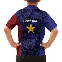 Personalised PNG Milne Bay Province Family Matching Short Sleeve Bodycon Dress and Hawaiian Shirt Bird of Paradise Tattoo Flag Motif - Polynesian Pride