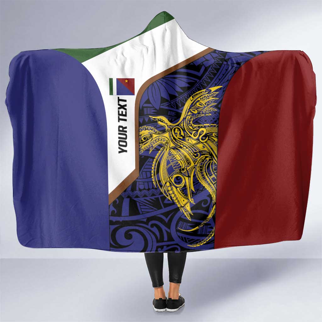 Personalised PNG Milne Bay Province Hooded Blanket Bird of Paradise Tattoo Flag Motif - Polynesian Pride