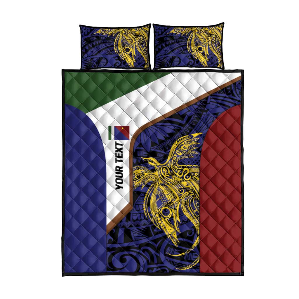 Personalised PNG Milne Bay Province Quilt Bed Set Bird of Paradise Tattoo Flag Motif - Polynesian Pride