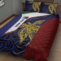 Personalised PNG Milne Bay Province Quilt Bed Set Bird of Paradise Tattoo Flag Motif - Polynesian Pride