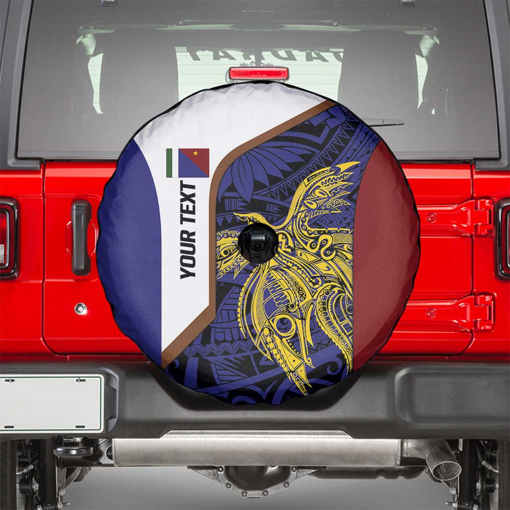 Personalised PNG Milne Bay Province Spare Tire Cover Bird of Paradise Tattoo Flag Motif - Polynesian Pride