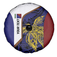 Personalised PNG Milne Bay Province Spare Tire Cover Bird of Paradise Tattoo Flag Motif - Polynesian Pride