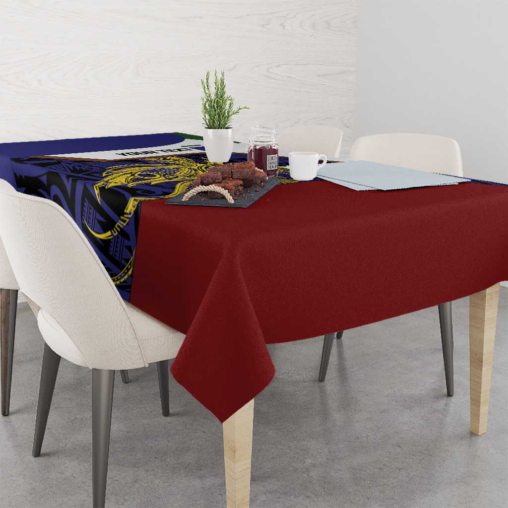 Personalised PNG Milne Bay Province Tablecloth Bird of Paradise Tattoo Flag Motif - Polynesian Pride