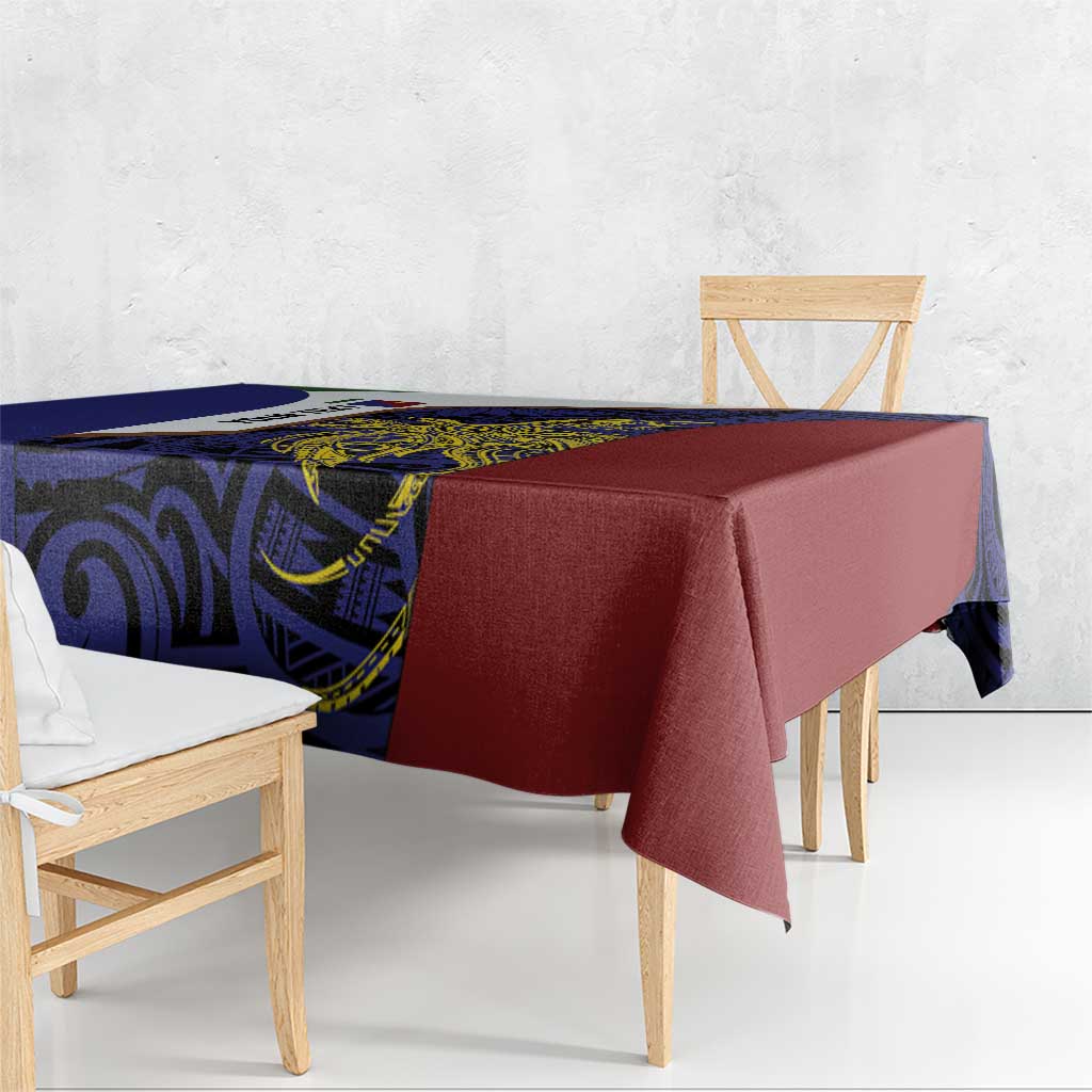 Personalised PNG Milne Bay Province Tablecloth Bird of Paradise Tattoo Flag Motif - Polynesian Pride