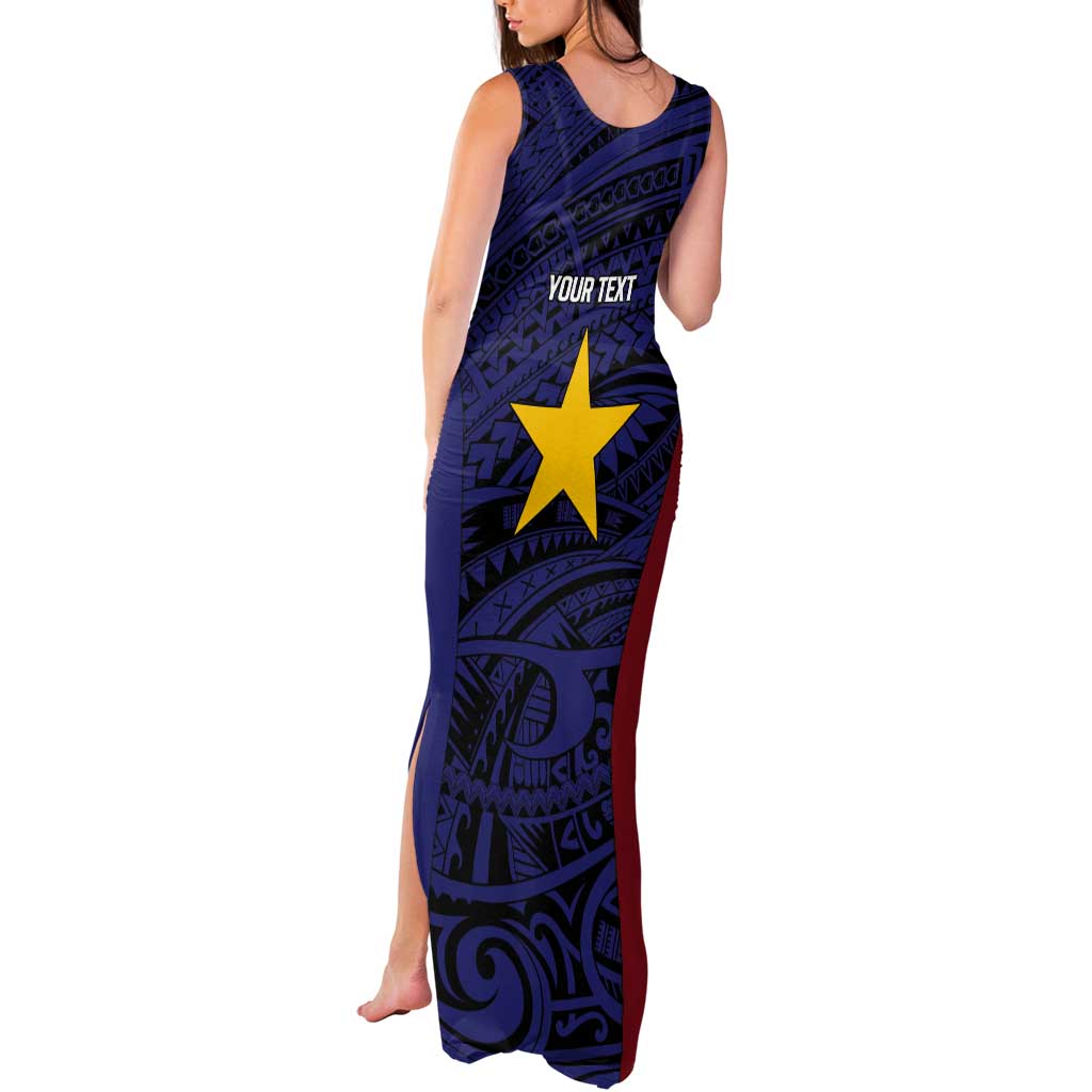 Personalised PNG Milne Bay Province Tank Maxi Dress Bird of Paradise Tattoo Flag Motif - Polynesian Pride