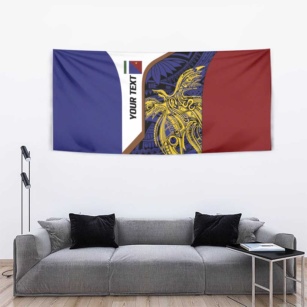 Personalised PNG Milne Bay Province Tapestry Bird of Paradise Tattoo Flag Motif - Polynesian Pride