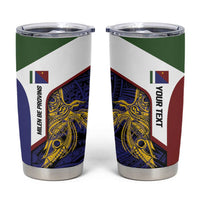 Personalised PNG Milne Bay Province Tumbler Cup Bird of Paradise Tattoo Flag Motif - Polynesian Pride