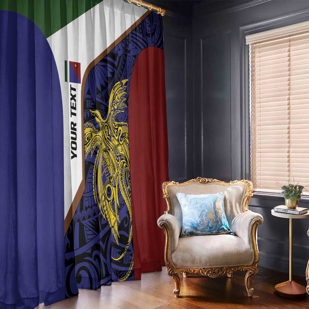 Personalised PNG Milne Bay Province Window Curtain Bird of Paradise Tattoo Flag Motif - Polynesian Pride