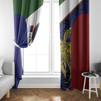 Personalised PNG Milne Bay Province Window Curtain Bird of Paradise Tattoo Flag Motif - Polynesian Pride