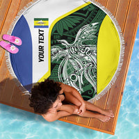 Personalised PNG Morobe Province Beach Blanket Bird of Paradise Tattoo Flag Motif LT9 - Polynesian Pride
