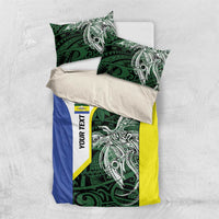 Personalised PNG Morobe Province Bedding Set Bird of Paradise Tattoo Flag Motif - Polynesian Pride