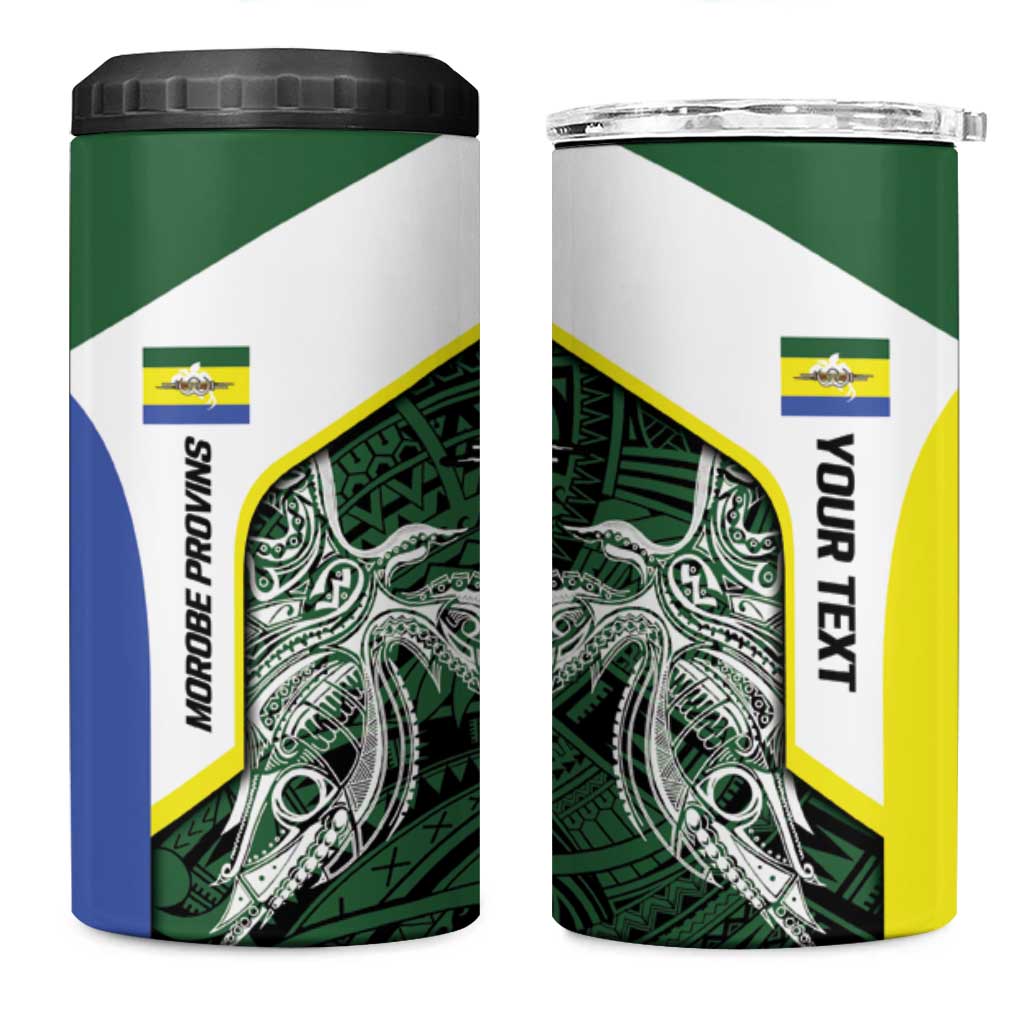 Personalised PNG Morobe Province 4 in 1 Can Cooler Tumbler Bird of Paradise Tattoo Flag Motif LT9 One Size: 16 oz Green - Polynesian Pride