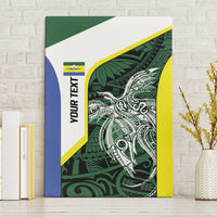 Personalised PNG Morobe Province Canvas Wall Art Bird of Paradise Tattoo Flag Motif LT9 Without Frame Green - Polynesian Pride