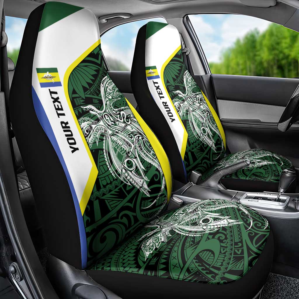 Personalised PNG Morobe Province Car Seat Cover Bird of Paradise Tattoo Flag Motif - Polynesian Pride