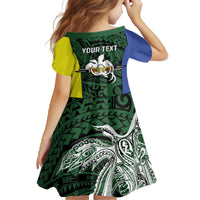 Personalised PNG Morobe Province Family Matching Off The Shoulder Long Sleeve Dress and Hawaiian Shirt Bird of Paradise Tattoo Flag Motif LT9 - Polynesian Pride