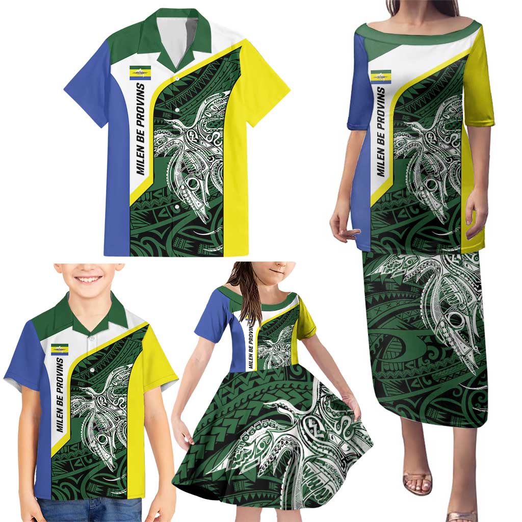 Personalised PNG Morobe Province Family Matching Puletasi and Hawaiian Shirt Bird of Paradise Tattoo Flag Motif LT9 - Polynesian Pride