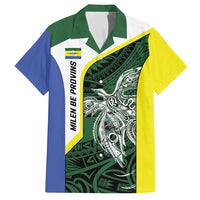 Personalised PNG Morobe Province Family Matching Short Sleeve Bodycon Dress and Hawaiian Shirt Bird of Paradise Tattoo Flag Motif LT9 Dad's Shirt - Short Sleeve Green - Polynesian Pride