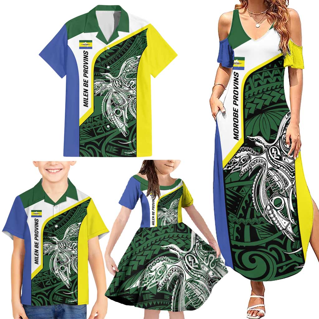 Personalised PNG Morobe Province Family Matching Summer Maxi Dress and Hawaiian Shirt Bird of Paradise Tattoo Flag Motif LT9 - Polynesian Pride
