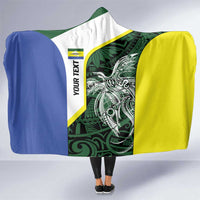 Personalised PNG Morobe Province Hooded Blanket Bird of Paradise Tattoo Flag Motif - Polynesian Pride