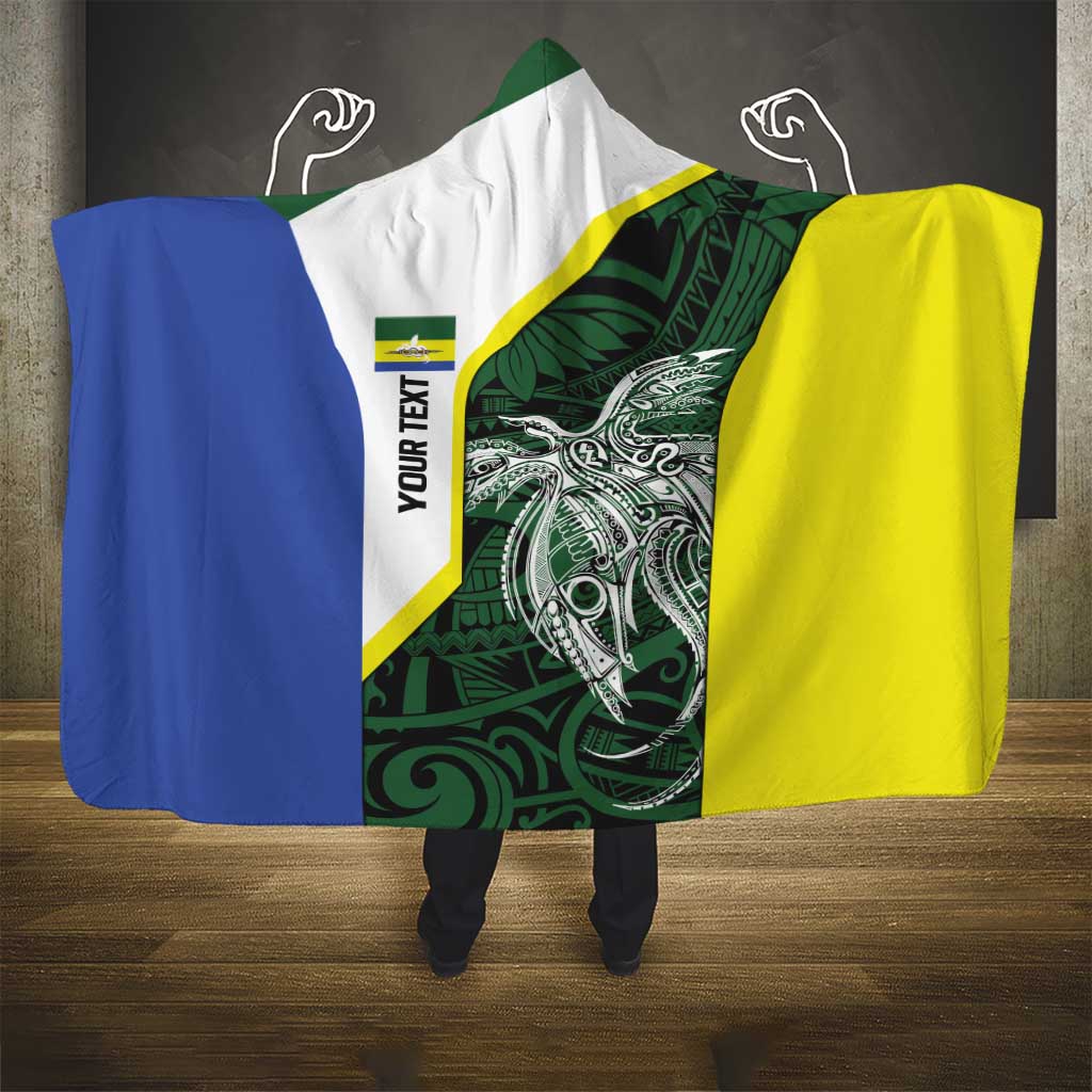 Personalised PNG Morobe Province Hooded Blanket Bird of Paradise Tattoo Flag Motif - Polynesian Pride
