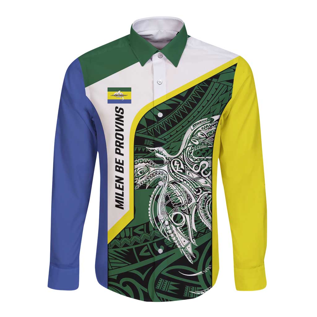Personalised PNG Morobe Province Long Sleeve Button Shirt Bird of Paradise Tattoo Flag Motif LT9 Unisex Green - Polynesian Pride