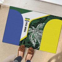 Personalised PNG Morobe Province Rubber Doormat Bird of Paradise Tattoo Flag Motif LT9 - Polynesian Pride