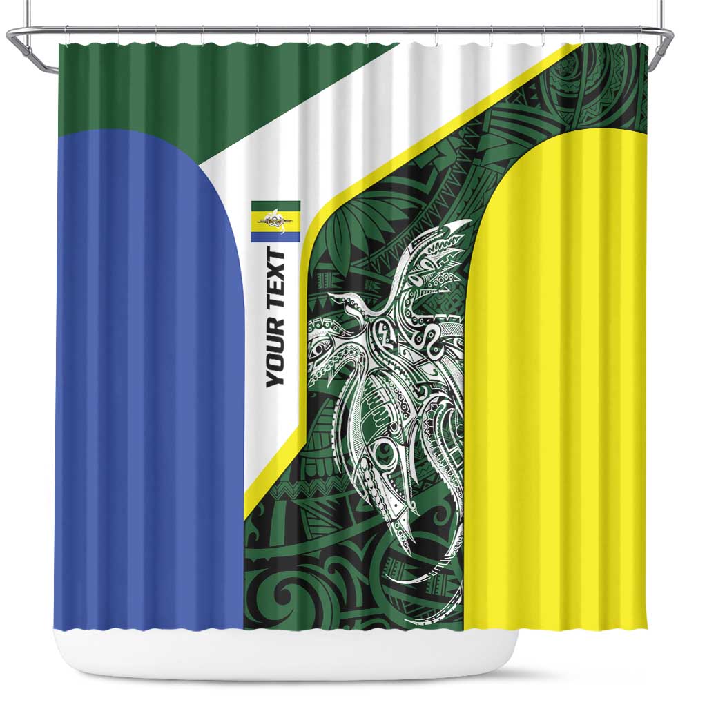 Personalised PNG Morobe Province Shower Curtain Bird of Paradise Tattoo Flag Motif - Polynesian Pride