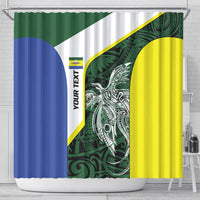 Personalised PNG Morobe Province Shower Curtain Bird of Paradise Tattoo Flag Motif - Polynesian Pride