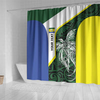 Personalised PNG Morobe Province Shower Curtain Bird of Paradise Tattoo Flag Motif - Polynesian Pride