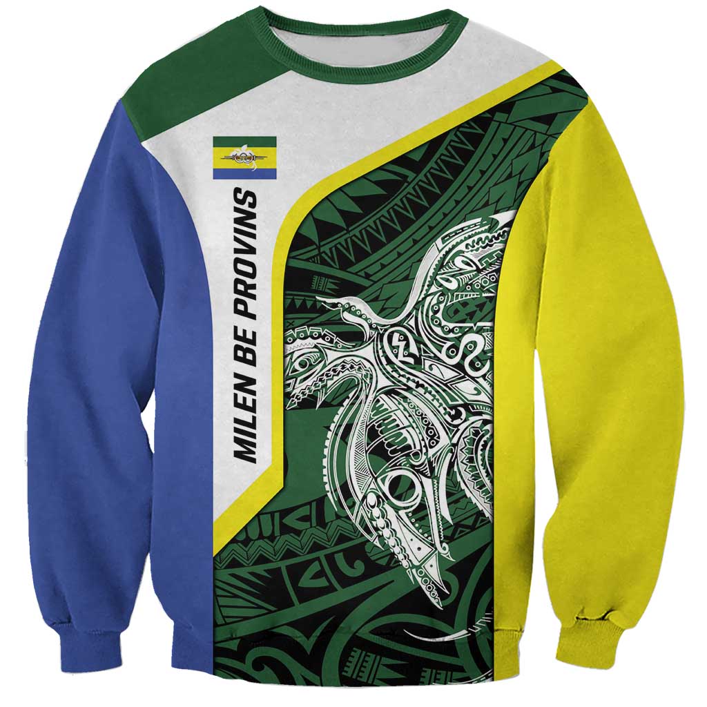 Personalised PNG Morobe Province Sweatshirt Bird of Paradise Tattoo Flag Motif LT9 Unisex Green - Polynesian Pride