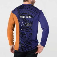 Personalised PNG New Ireland Button Sweatshirt Bird of Paradise Tattoo Flag Motif LT9 - Polynesian Pride