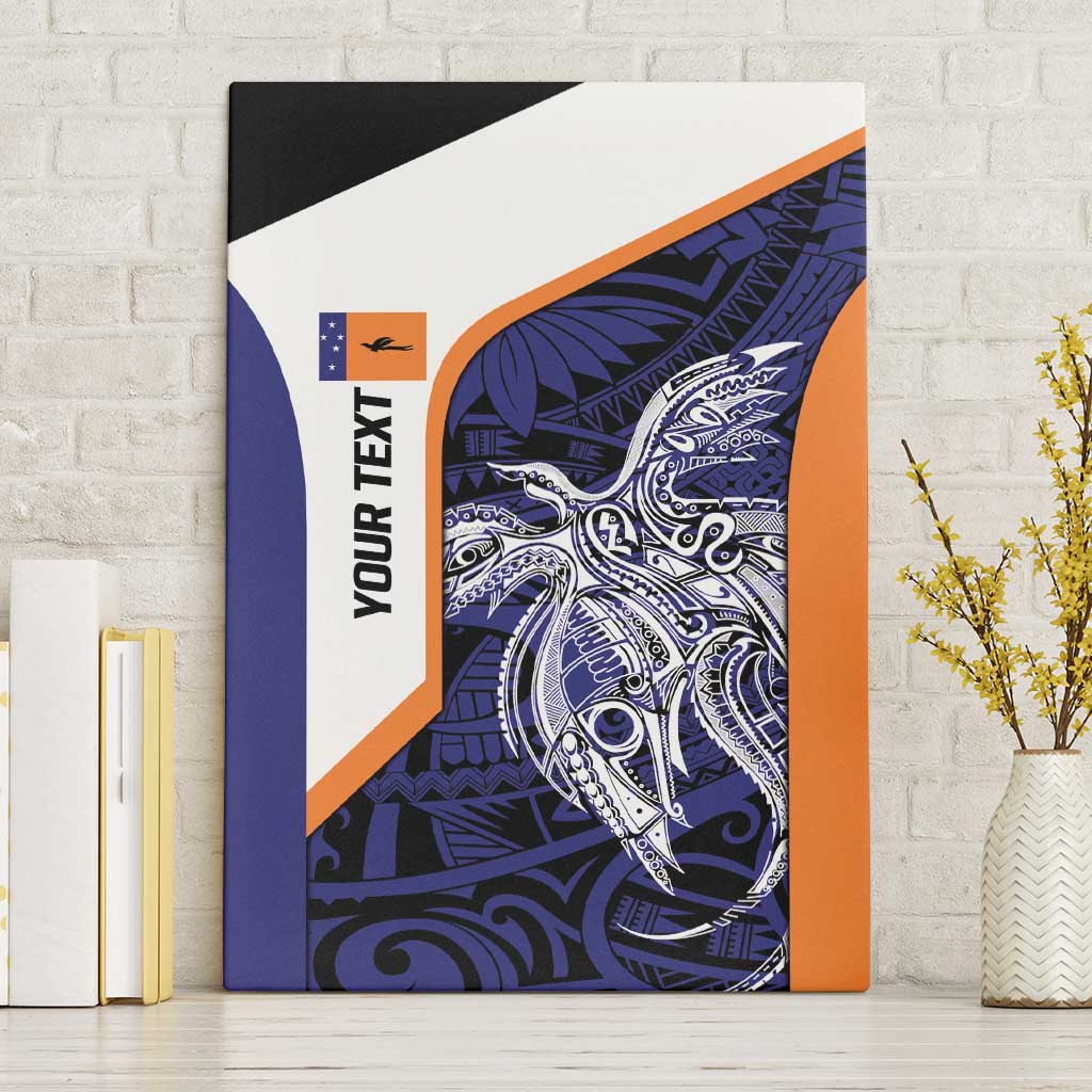 Personalised PNG New Ireland Canvas Wall Art Bird of Paradise Tattoo Flag Motif LT9 Without Frame Orange - Polynesian Pride