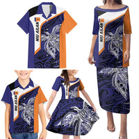 Personalised PNG New Ireland Family Matching Puletasi and Hawaiian Shirt Bird of Paradise Tattoo Flag Motif LT9 - Polynesian Pride