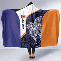 Personalised PNG New Ireland Hooded Blanket Bird of Paradise Tattoo Flag Motif - Polynesian Pride