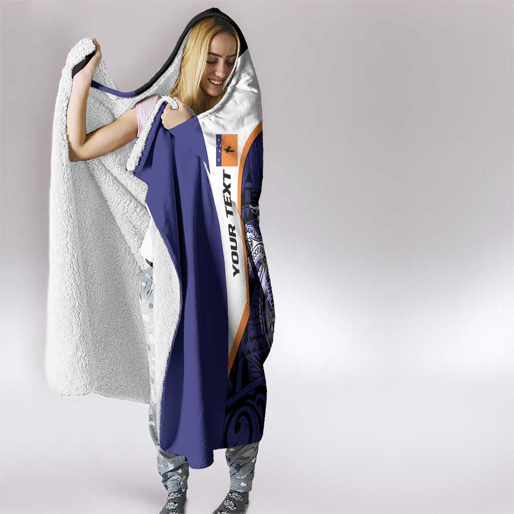 Personalised PNG New Ireland Hooded Blanket Bird of Paradise Tattoo Flag Motif - Polynesian Pride