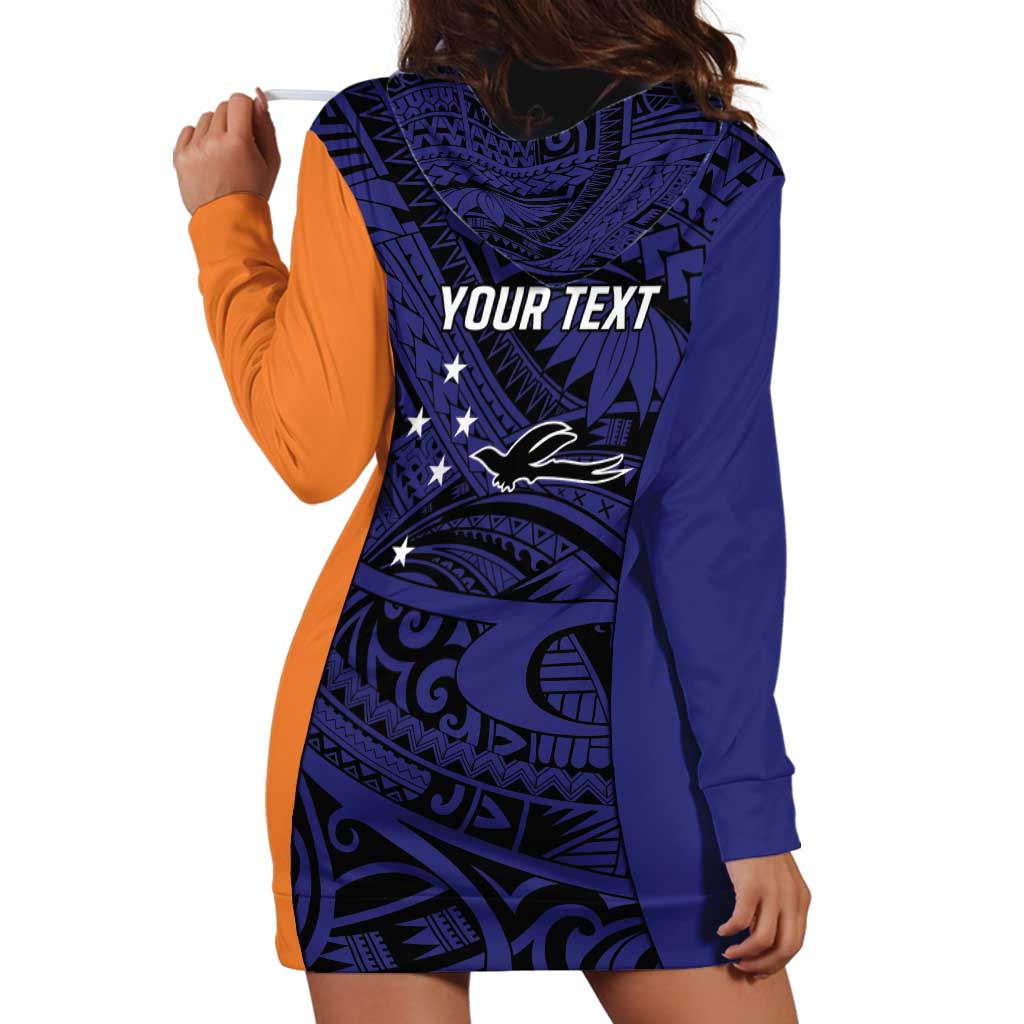 Personalised PNG New Ireland Hoodie Dress Bird of Paradise Tattoo Flag Motif LT9 - Polynesian Pride