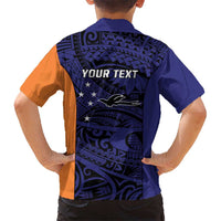 Personalised PNG New Ireland Kid Hawaiian Shirt Bird of Paradise Tattoo Flag Motif - Polynesian Pride