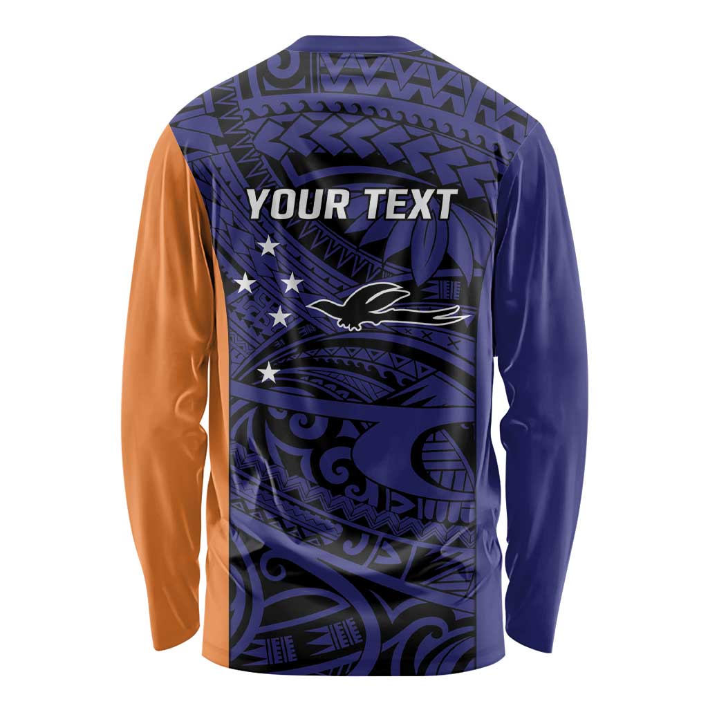 Personalised PNG New Ireland Long Sleeve Shirt Bird of Paradise Tattoo Flag Motif LT9 - Polynesian Pride
