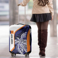 Personalised PNG New Ireland Luggage Cover Bird of Paradise Tattoo Flag Motif - Polynesian Pride