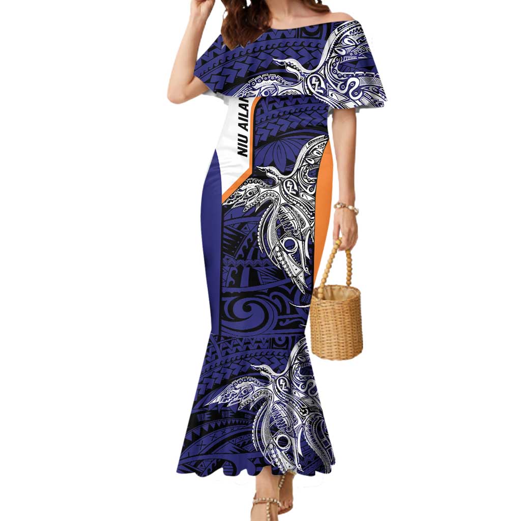 Personalised PNG New Ireland Mermaid Dress Bird of Paradise Tattoo Flag Motif - Polynesian Pride