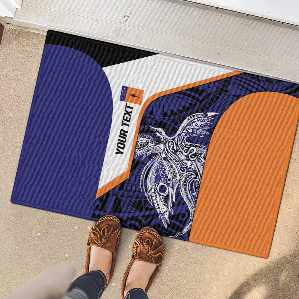 Personalised PNG New Ireland Rubber Doormat Bird of Paradise Tattoo Flag Motif LT9 - Polynesian Pride