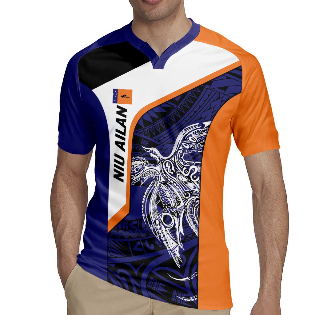 Personalised PNG New Ireland Rugby Jersey Bird of Paradise Tattoo Flag Motif - Polynesian Pride