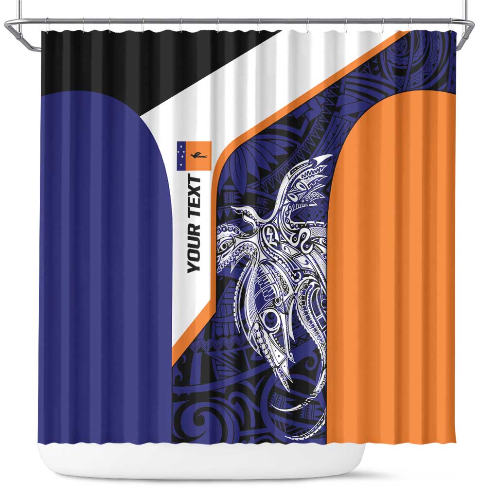 Personalised PNG New Ireland Shower Curtain Bird of Paradise Tattoo Flag Motif - Polynesian Pride