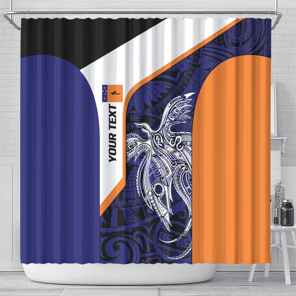 Personalised PNG New Ireland Shower Curtain Bird of Paradise Tattoo Flag Motif - Polynesian Pride