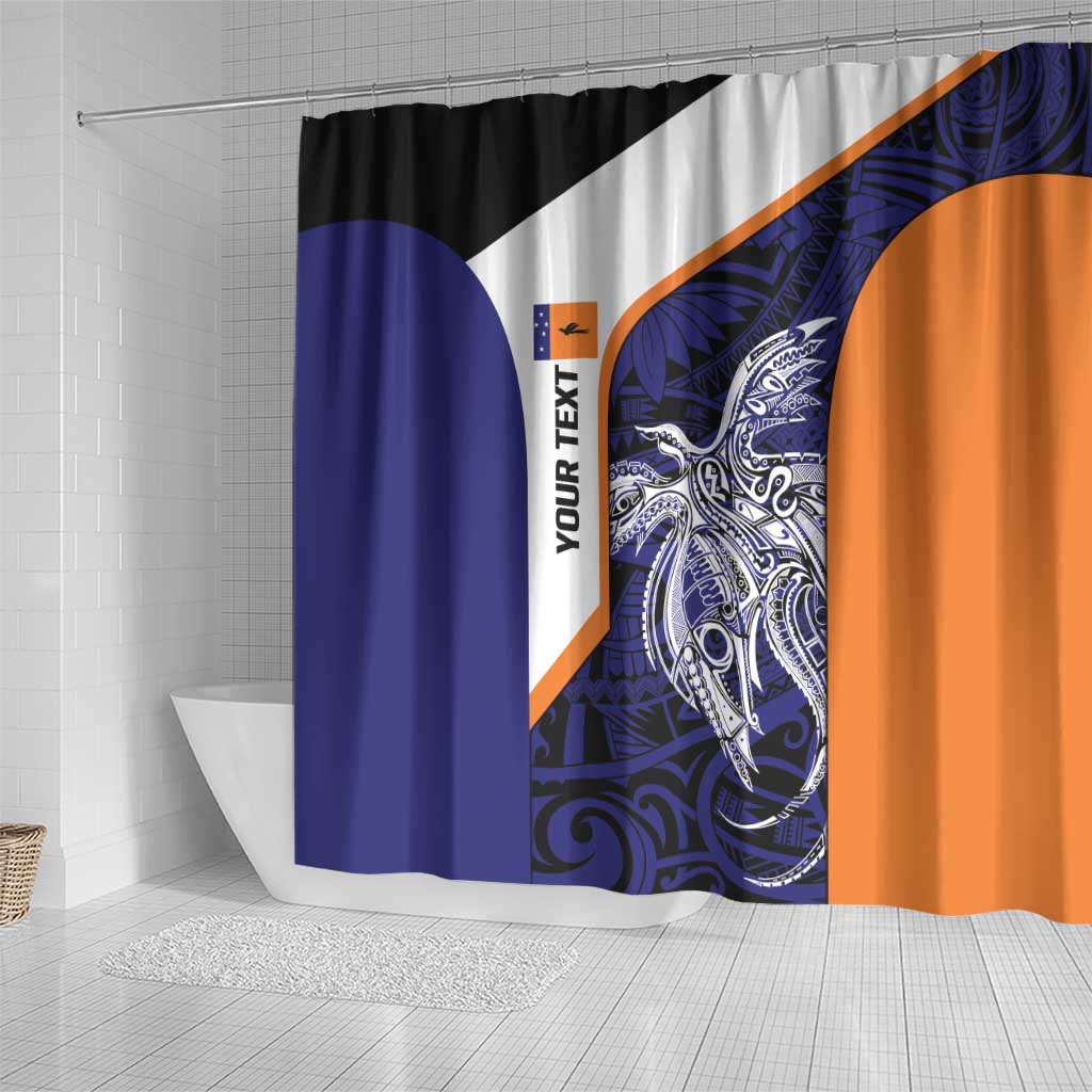 Personalised PNG New Ireland Shower Curtain Bird of Paradise Tattoo Flag Motif - Polynesian Pride