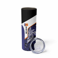 Personalised PNG New Ireland Skinny Tumbler Bird of Paradise Tattoo Flag Motif - Polynesian Pride