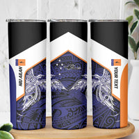 Personalised PNG New Ireland Skinny Tumbler Bird of Paradise Tattoo Flag Motif - Polynesian Pride