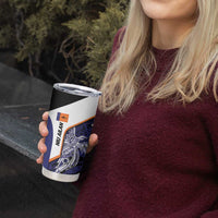 Personalised PNG New Ireland Tumbler Cup Bird of Paradise Tattoo Flag Motif - Polynesian Pride