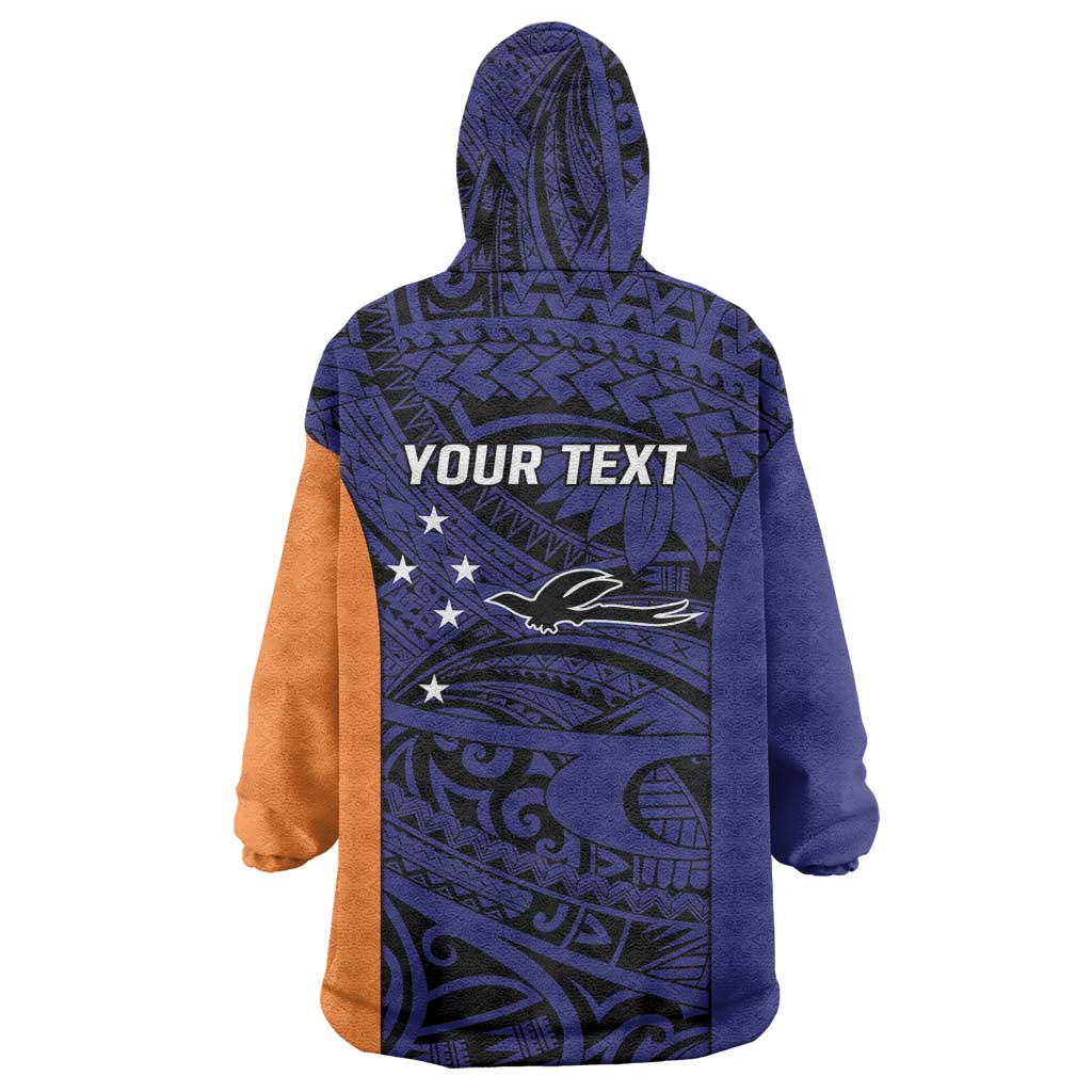 Personalised PNG New Ireland Wearable Blanket Hoodie Bird of Paradise Tattoo Flag Motif - Polynesian Pride