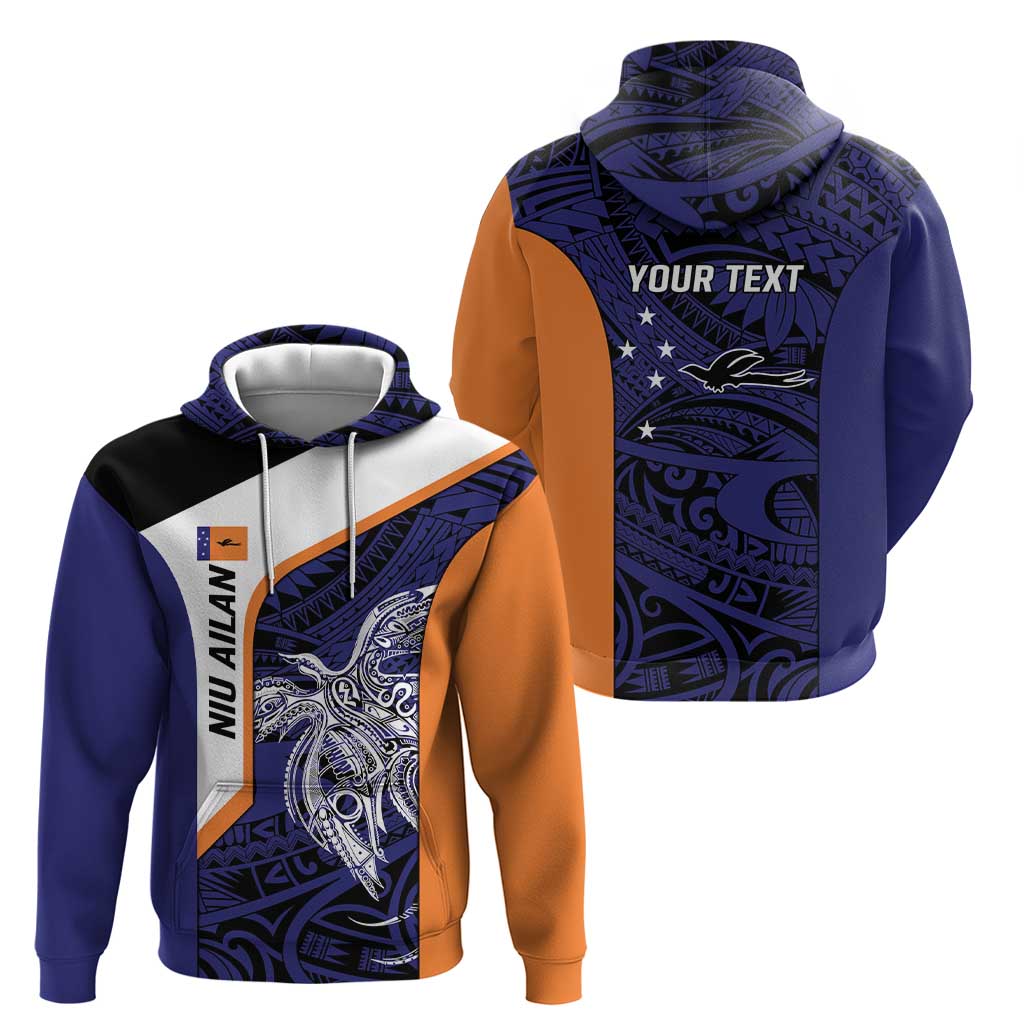 Personalised PNG New Ireland Zip Hoodie Bird of Paradise Tattoo Flag Motif - Polynesian Pride